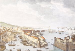 دخول الفرنسية إلى ليفورنو ، يونيو 1796 ، نقش جان دوبليسيس بيرتوكس (1750-1818) ، رسم كارل فيرنيه (1758-1836) ، الحروب الثورية الفرنسية ، إيطاليا بواسطة أنطوان تشارلز هوراس فيرنيه