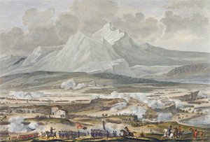 معركة ريفولي ، 25 و 26 نيفوز ، السنة 5 (يناير 1797) منقوش بواسطة جان دوبليسي بيرتو (1747-1819) (أكواتينت)