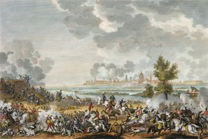 معركة S. Giorgio di Mantova ، 29 Fructidor ، السنة 4 (سبتمبر 1796) منقوشة بواسطة جان Duplessi-Bertaux (1747-1819) (aquatint)