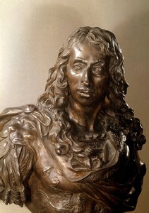 تمثال نصفي من البرونز للويس الثاني ملك بوربون ، أمير كوندي المعروف باسم غراند كوندي (1621-1686) (بوربون كوندي). النحت من قبل أنطوان كويزيفوكس (1640-1720) القرن السابع عشر.