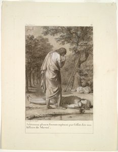 أريستومينيس الحداد على موت سقراط من سحر مروى ... الحمار الذهبي ، 1795.