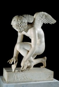 الحب أو "الحب مع أخذ الزبدة" "النحت الرخامي لأنطوان دينيس تشوديت (1763-1810) 1817 باريس ، متحف اللوفر