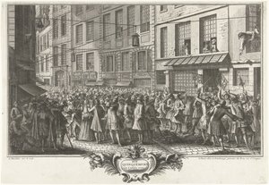 من شارع Quinquempoix ، 1720 شارع Quinquempoix في عام 1720 (العنوان على الكائن) هت جروت تافريل دير دواشيد (عنوان المسلسل) بواسطة Duchange غاسبارد