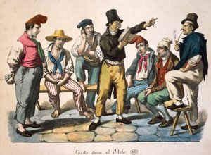 حكواتي على الرصيف ، بقلم أنطوان جان بابتيست توماس (1791-1834) ، مطبوعة ، فرنسا بواسطة أنطوان جان بابتيست توماس