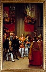 استقبل فرانسوا الأول شارل الخامس في دير القديس دينيس عام 1540. لوحة رسمها أنطوان جان جروس (1771-1835) بواسطة أنطوان جان جروس