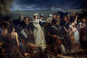 صعود ماري تيريز من فرنسا ، دوقة أنغوليم تدعى مدام رويال (1778-1851) في باويلاك في 2/04/1815 لرسومات إنجلترا بواسطة أنطوان جان جروس (1771-1835). 1818 الأحد. 3،26x2،04 م بوردو ، متحف الفنون الجميلة بواسطة أنطوان جان جروس