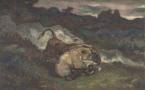 الدب يقتل الثور ، 1810-1875. بواسطة أنطوان لويس باري