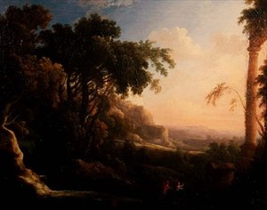 Pan و Syrinx في مشهد أركادي بواسطة أنطوان بيير الأصغر باتل