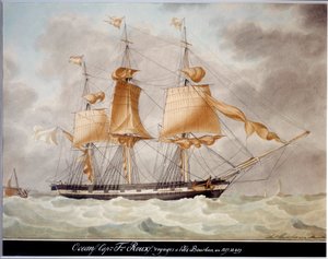 L'ocean trois mats carres ، رحلة إلى جزيرة بوربون المائية بواسطة أنطوان رو (1765-1835) 1827-1829 مرسيليا ، متحف مارين