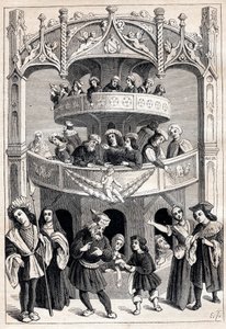 واجهة "" Le Grant Therence en Francois "" لأنطوان فيرارد (نشط في 1485-1512) - تمثيل مسرحي في القرن السادس عشر