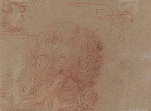 رسومات تخطيطية ونسخة بعد رأس منحوت [العكس]