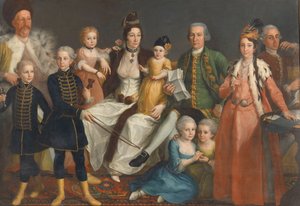 ديفيد جورج فان لينيب (1712-97) ، كبير التجار في المصنع الهولندي في سميرنا ، وزوجته وأطفاله بواسطة أنطوان دي فافراي (منسوب إلى)