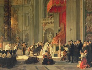 تقبيل قدم تمثال القديس بطرس في سانت بيتر ، روما ، 1812