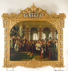 إعلان فيلهلم كقيصر للرايخ الألماني الجديد ، في قاعة المرايا في فرساي في 18 يناير 1871 ، رسمت عام 1885 (انظر أيضًا 153620)