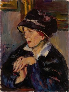 امرأة بقبعة داكنة ، 1917