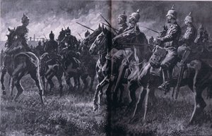 الحريق في منجم ليبين ، من حانة التاريخ المصور للحرب العالمية 1914-1915. بواسطة Union Berlagsefellfchaft بواسطة انطون هوفمان