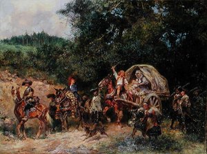 أتباع المخيم ، حوالي 1900 (زيت على قماش) بواسطة انطون هوفمان