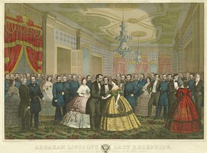 Abraham Lincolns Last Reception، pub. 1865 (ليثو ملون) بواسطة انطون هوهينشتاين