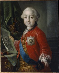 صورة للدوق الأكبر بافل بتروفيتش رومانوف (1754-1801) عندما كان طفلاً. (صورة للدوق الأكبر بافل بتروفيتش عندما كان طفلاً). إمبراطور روسيا من 1796 إلى 1801. لوحة أنتون بافلوفيتش لوسينكو (1737-1773) ، زيت على قماش بواسطة أنطون بافلوفيتش لوسينكو