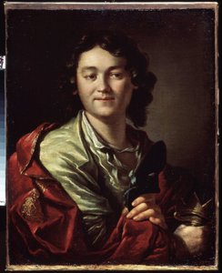 صورة للممثل الكوميدي فيدور (فيودور) فولكوف (حوالي 1729-1763) ، مؤسس أول مسرح روسي (بورتريه ف. فولكوف ، مؤسس أول مسرح روسي). لوحة أنتون بافلوفيتش لوسينكو (1737-1773) ، زيت على قماش بواسطة أنطون بافلوفيتش لوسينكو