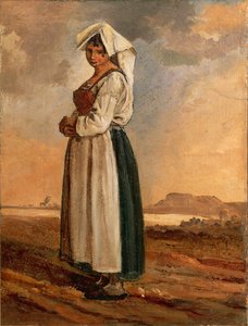 Peasant Woman with Southern Lazio Region Costume (oil on canvas)