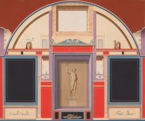 جدارية لمنزل روماني على أساس فيلا نيجروني في روما ، تمثال أدونيس. حوالي 1801 (؟) بواسطة انطون فون مارون