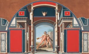 جدارية لمنزل روماني على أساس فيلا نيجروني في روما ، Drunken Hercules. 1781 بواسطة انطون فون مارون