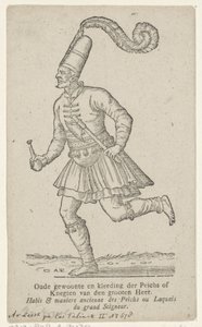 رجل بالملابس الشرقية العادة القديمة واللباس من Peicha أو Knegten of the Great Lord (العنوان على الكائن)