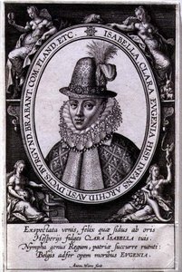 صورة لإيزابيلا كلارا يوجينيا من النمسا (1566-1633) زوجة ألبرت ، أرشيدوق النمسا (1559-1621) (نقش) بواسطة أنتوني ويريكس