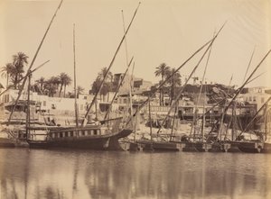 منظر أسوان - على طول النيل ، ج. 1870 - 1880. بواسطة أنطونيو بيتو