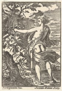 صيد Callisto بقوس مرسوم ، بعد Parmigianino ، 1720-1740. بواسطة أنطونيو بيليمو