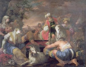 لابان يطلب أصنامه (زيت على قماش)