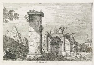 المشاهدات: العمود المعزول ، 1735-1746. بواسطة قناة جيوفاني أنطونيو (كاناليتو)
