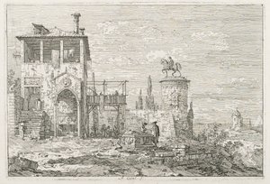 المشاهدات: نصب الفروسية ، 1735-1746. بواسطة قناة جيوفاني أنطونيو (كاناليتو)