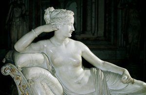 Paolina Borghese as Venus Victrix, by Antonio Canova (1757-1822), white marble بواسطة انطونيو كانوفا