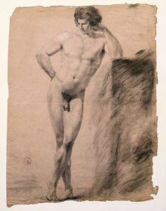 دراسة لرجل عاري متكئًا على قاعدة رسمها أنطونيو كانوفا (1757-1822) ، رسم بواسطة انطونيو كانوفا