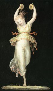 Woman playing castanets by Antonio Canova (1757-1822), tempera بواسطة انطونيو كانوفا
