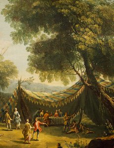 خيمة في الريف بها موسيقى حية ، تفاصيل من الربيع ، لأنطونيو ديزياني (1737-1797) ، زيت على قماش ، 74x92 سم ، إيطاليا