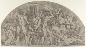 Meleager إحضار رأس الخنزير إلى أتالانتا ، 1540-45. بواسطة أنطونيو فانتوزي