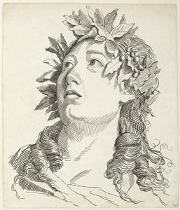 رأس امرأة مع إكليل الغار أربعة رؤوس (عنوان السلسلة) بواسطة Antonio Giuseppe Barbazza