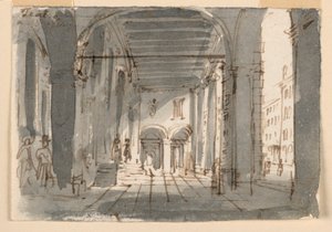 Portico عند مدخل المسرح في بريشيا بواسطة Antonio Giuseppe Basoli