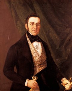 صورة شخصية لمانويل بريتون دي لوس هاريروس (1796-1873) ، شاعر وكاتب مسرحي إسباني. رسم أنطونيو غوميز وكروس (أواخر 18-1863) بواسطة أنطونيو جوميز كروس