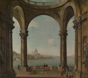Capriccio مع سانت بولز وجسر لندن القديم. بواسطة انطونيو جولي