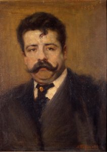 صورة روجيرو ليونكافالو. ملحن إيطالي (1858-1919) رسمه أنطونيو باسينيتي (1863-1940). عام 1894. متحف ديلا سكالا في ميلانو. بواسطة أنطونيو باسينيتي