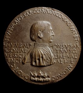 وسام ألفونسو الخامس ملك أراغون (ألفونسو العظيم أو العظيم). بالإيطالية Alfonso the Magnanimous أو Alfonso V of Aragon بواسطة أنطونيو بيسانيلو