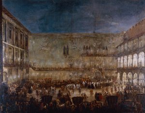 وصول الأميرة أمالي من ساكسونيا إلى بادوفا ، بواسطة أنطونيو ستوم (حوالي 1688-1734) بواسطة أنطونيو ستوم