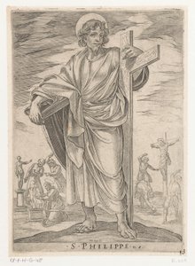 القديس فيليب S.Philippe (العنوان على الكائن) المسيح ومريم والرسل (عنوان السلسلة) بواسطة مارسيلو كلوديو