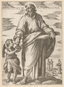 De heilige Matteüs الكنيسة الكاثوليكية المقدسة شركة القديسين (العنوان على الكائن) كريستوس ، ماريا إن دي أبوستلين (عنوان السلسلة) بواسطة انطونيو تمبيستا
