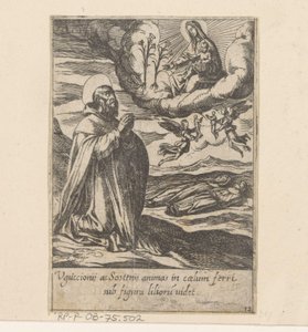 De heilige Philippus bidt voor de zielen van Twee broeders هيت ليفين فان فيليبوس بينيتيوس (عنوان المسلسل) حياة B. Philippi Benicius Florent. اورد. خادم ب. مريم العذراء (عنوان السلسلة) بواسطة ساحة Pauselijk