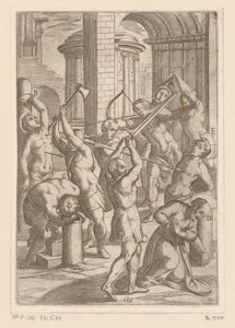 عذب بالسيف والحربة والقوس والسهم تعذيب شهداء المسيحيين (عنوان المسلسل) Varia tormentorum et supplicioru crudelium (...] (عنوان السلسلة) بواسطة انطونيو تمبيستا